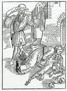 De los tontos que no pueden evitar la desgracia y los ejemplos del daño ajeno, ilustración de la traducción al inglés de Alexander Barclay de 
